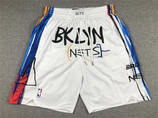 Brooklyn Nets BKLYN Nets White City Edition Basketball Shorts