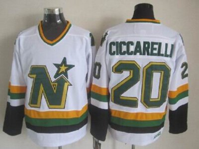 Minnesota North Stars #20 Dino Ciccarelli 1980's CCM Vintage White Jersey