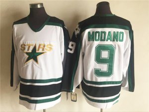 Dallas Stars #9 Mike Modano 1990's CCM Vintage White Jersey