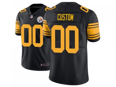 Pittsburgh Steelers #00 Black Color Rush Limited Custom Jersey