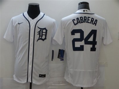 Detroit Tigers #24 Miguel Cabrera White Flex Base Jersey