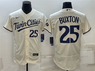 Minnesota Twins #25 Byron Buxton 2023 Alternate Cream Flex Base Jersey