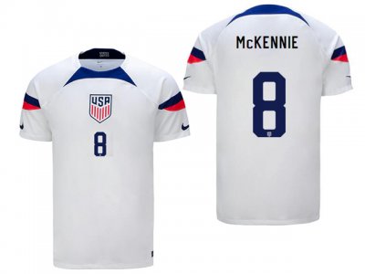 National USA #8 McKennie Home White 2022/23 Jersey