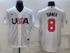 USA #8 Trea Turner White 2023 World Baseball Classic Jersey