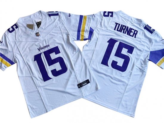 Minnesota Vikings #15 Dallas Turner White Vapor F.U.S.E. Limited Jersey