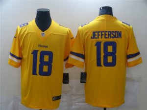 Minnesota Vikings #18 Justin Jefferson Gold Inverted Limited Jersey