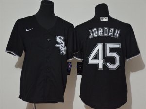 Women's Chicago White Sox #45 Michael Jordan Black Cool Base Jersey