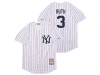 New York Yankees #3 Babe Ruth White Cooperstown Collection Cool Base Jersey