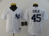 Youth New York Yankees #45 Gerrit Cole White Cool Base Jersey