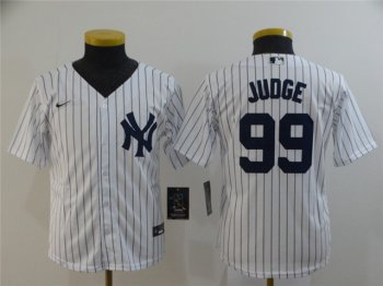 Youth New York Yankees #99 Aaron Judge White Cool Base Jersey