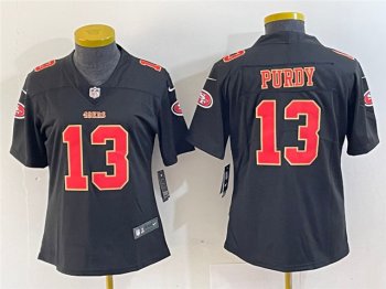 Women's San Francisco 49ers #13 Brock Purdy Carbon Black Fashion Limited Jersey