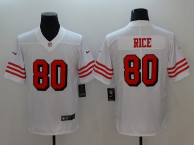 San Francisco 49ers #80 Jerry Rice White Color Rush Limited Jersey