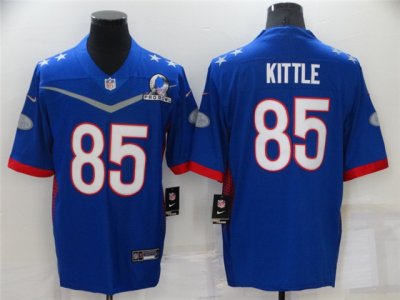 San Francisco 49ers #85 George Kittle Blue 2022 NFC Pro Bowl Jersey