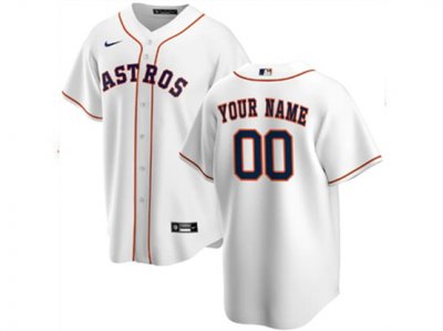 Houston Astros Custom #00 Home White Cool Base Jersey