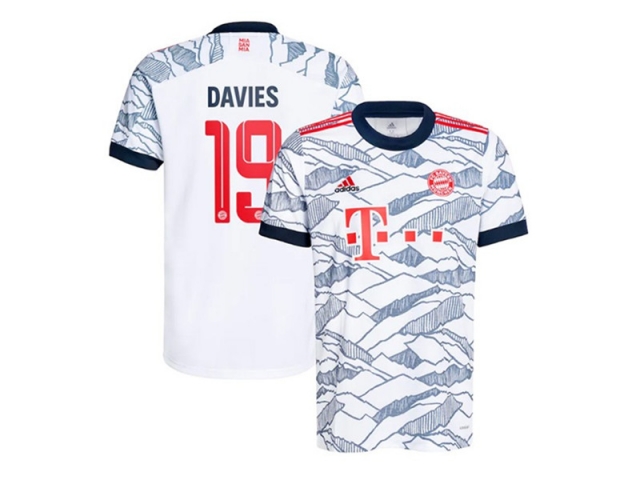 Club Bayern Munich #19 Alphonso Davies Third White 2021/22 Soccer Jersey - Click Image to Close