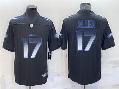 Buffalo Bills #17 Josh Allen Black Arch Smoke Limited Jersey