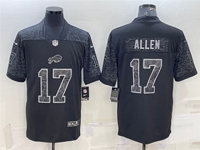 Buffalo Bills #17 Josh Allen Black RFLCTV Limited Jersey