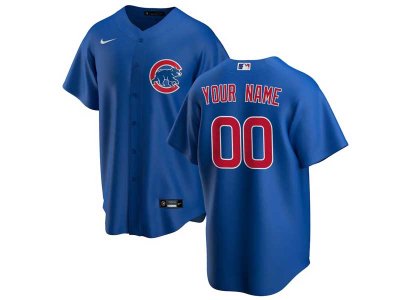 Chicago Cubs Custom #00 Blue Cool Base Jersey