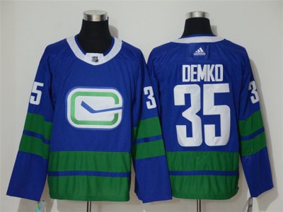 Vancouver Canucks #35 Thatcher Demko Alternate Blue Jersey