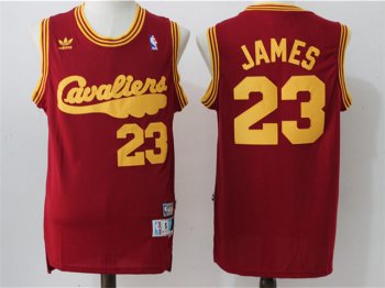 Cleveland Cavaliers #23 LeBron James Burgundy Hardwood Classics Jersey