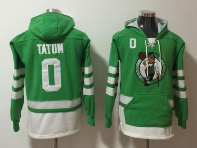 Boston Celtics #0 Jayson Tatum Green Pocket Pullover Hoodie