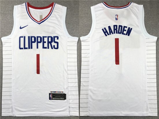 Los Angeles Clippers #1 James Harden White Swingman Jersey