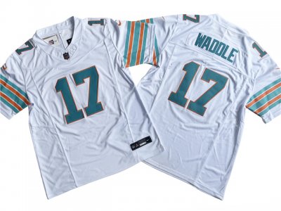 Miami Dolphins #17 Jaylen Waddle Alternate White Vapor F.U.S.E. Limited Jersey