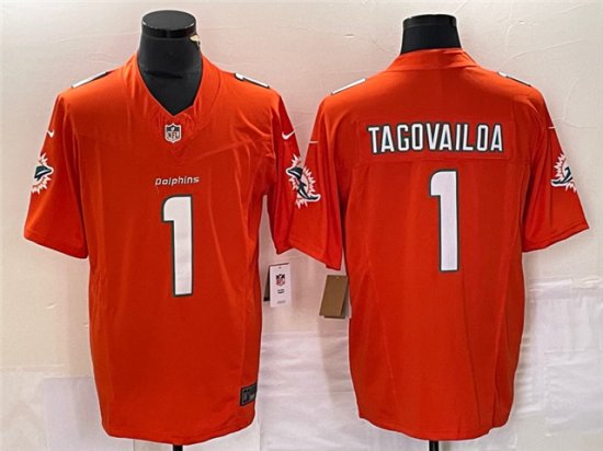 Miami Dolphins #1 Tua Tagovailoa Orange Vapor F.U.S.E. Limited Jersey