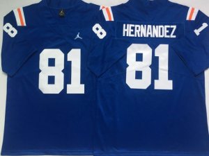 NCAA Florida Gators #81 Aaron Hernandez Alternate Blue College Football Jersey