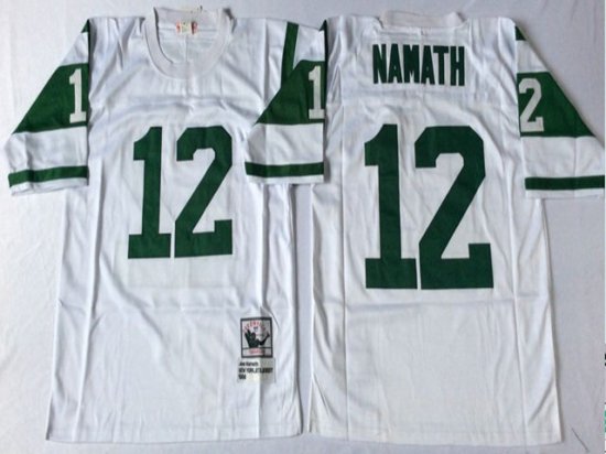 New York Jets #12 Joe Namath 1968 Throwback White Jersey