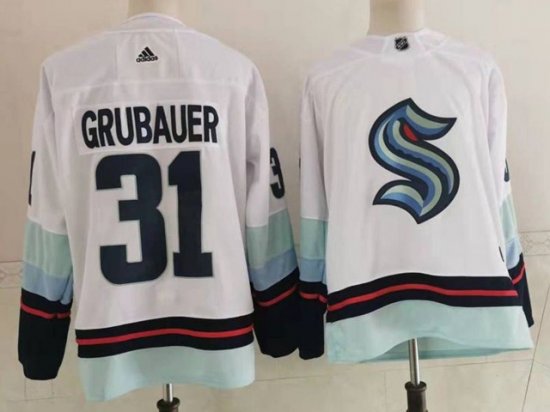 Seattle Kraken #31 Philipp Grubauer White Jersey