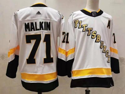 Pittsburgh Penguins #71 Evgeni Malkin 2020-21 Reverse Retro White Jersey