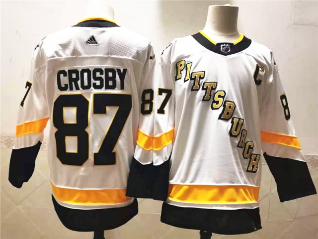 Pittsburgh Penguins #87 Sidney Crosby 2020-21 Reverse Retro White Jersey - Click Image to Close