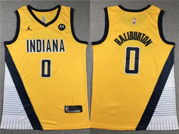 Indiana Pacers #0 Tyrese Haliburton 2023-24 Gold Statement Edition Swingman Jersey