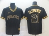 Pittsburgh Pirates #21 Roberto Clemente Black Gold Cooperstown Collection Legend V Neck Jersey