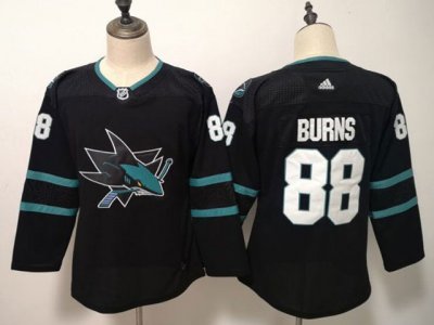 Women's Youth San Jose Sharks #88 Brent Burns Black Jersey