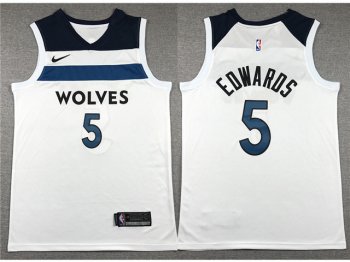 Minnesota Timberwolves #5 Anthony Edwards White Swingman Jersey