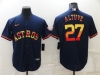 Houston Astros #27 Jose Altuve Navy/Rainbow Cool Base Jersey