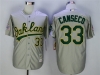 Oakland Athletics #33 Jose Canseco Throwback Gray Jersey