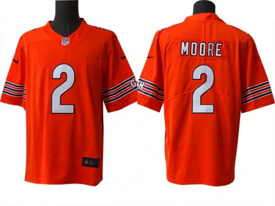 Chicago Bears #2 D.J. Moore Orange Vapor Limited Jersey