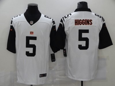 Cincinnati Bengals #5 Tee Higgins White Color Rush Limited Jersey