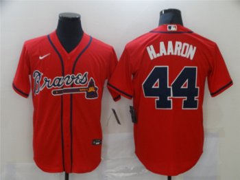 Atlanta Braves #44 Hank Aaron Red Cool Base Jersey