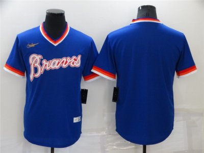 Atlanta Braves Blank Blue Cooperstown Collection Cool Base Jersey