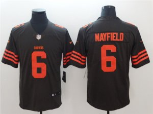 Cleveland Browns #6 Baker Mayfield Brown Color Rush Limited Jersey