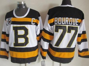 Boston Bruins #77 Ray Bourque 1992 Vintage CCM 75th White Jersey