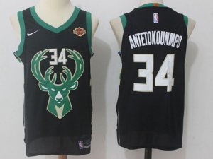 Milwaukee Bucks #34 Giannis Antetokounmpo 2019-20 Black City Edition Swingman Jersey