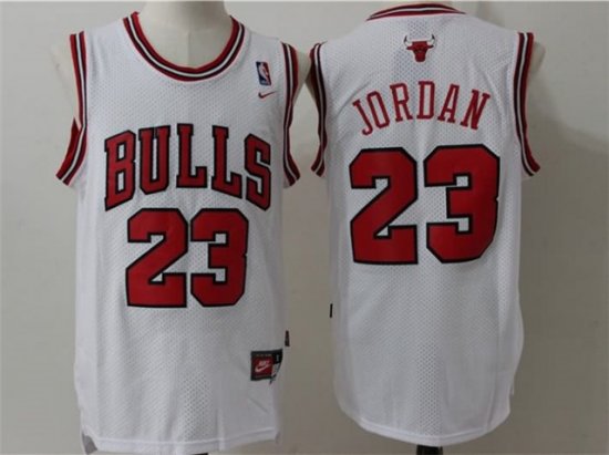 Chicago Bulls #23 Michael Jordan Throwback White Jersey|BULLES23THW ...