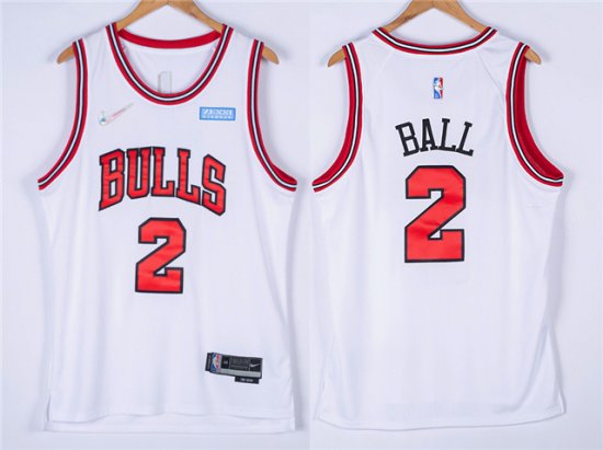 Chicago Bulls #2 Lonzo Ball White Swingman Jersey