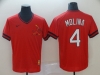 St. Louis Cardinals #4 Yadier Molina Throwback Red Jersey