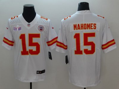 Kansas City Chiefs #15 Patrick Mahomes White Super Bowl LVIII Limited Jersey